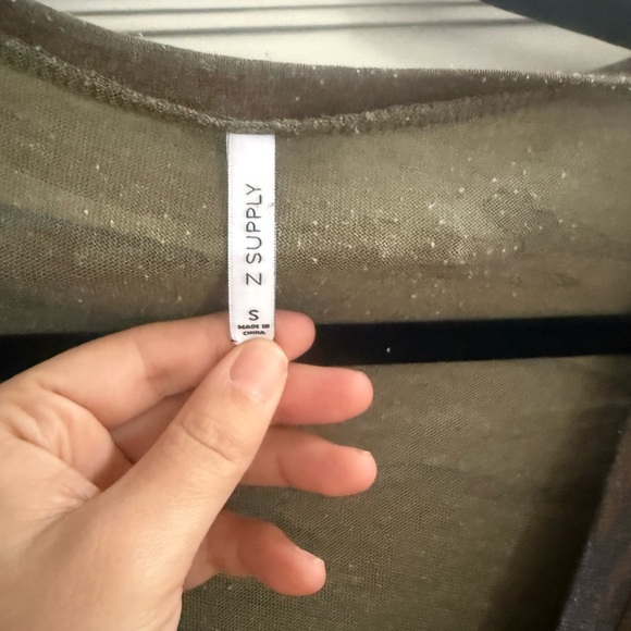 Z Supply Olive Camo V-Neck Pocket Tee - Picture 2 of 4